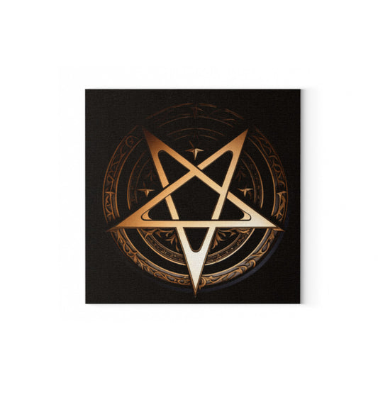 pentagram auf schwarzer tasse